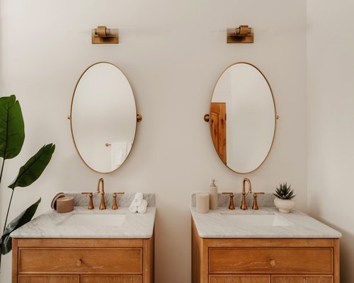 Clean and organized bathroom sink area